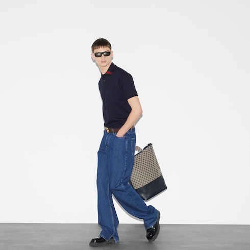 Poloshirt aus Baumwolle mit Web