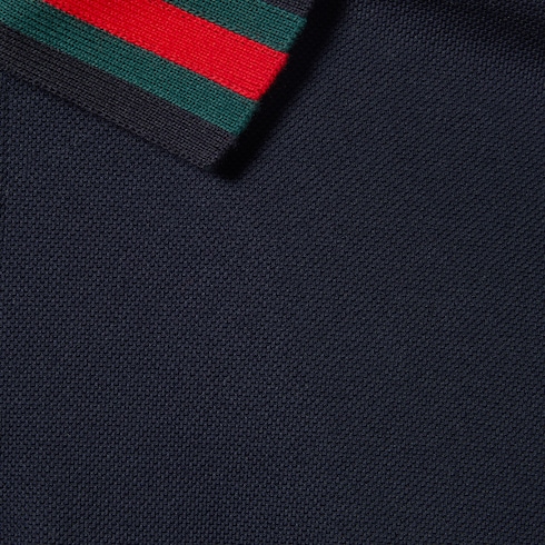 Polo de algodón con tribanda Web