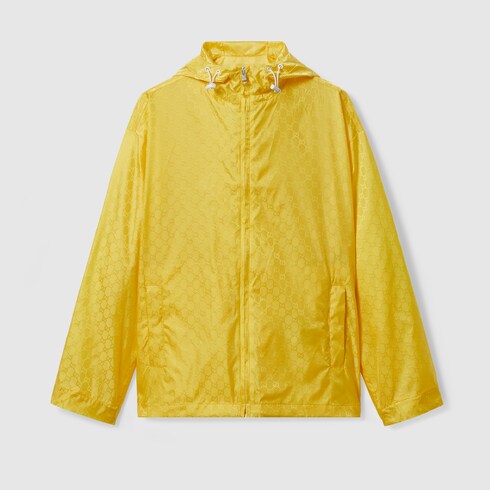 GG nylon jacquard bomber jacket in yellow GUCCI