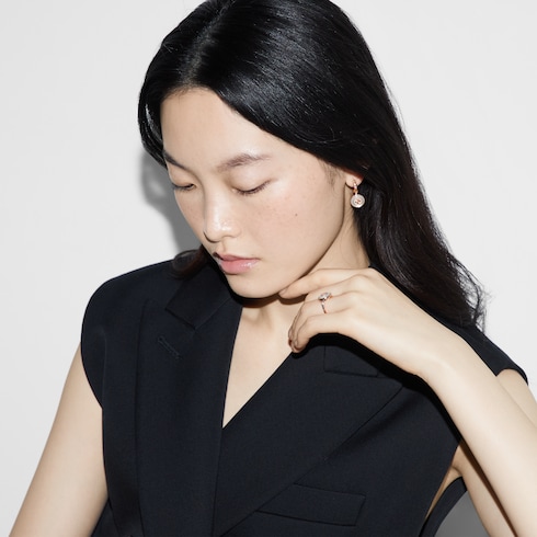 Gucci Interlocking系列18K金钻石耳环