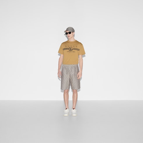 T-shirt in jersey di cotone con stampa Gucci