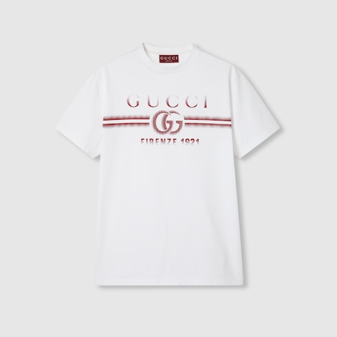 Camiseta de algodón y estampado Gucci