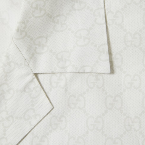 Camicia in cotone con motivo GG e Web