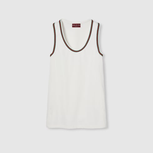 Short technical jersey dress with Web
