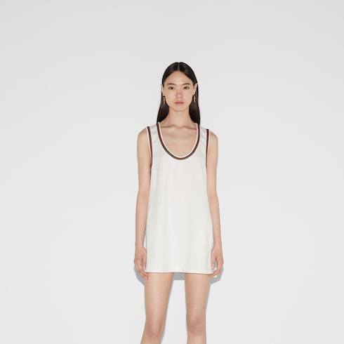 Short technical jersey dress with Web