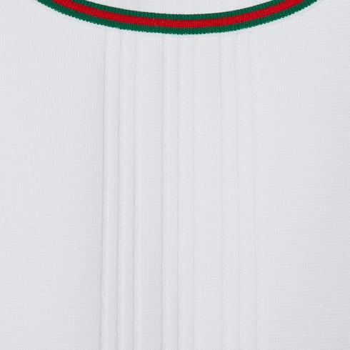 Vestido plisado con ribete con tribanda Web