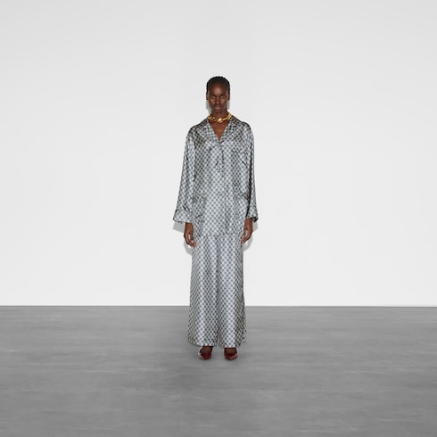 Chemise en twill de soie GG