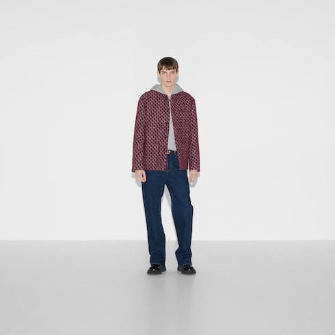 Bouclé wool jacquard jacket with GG Shadow