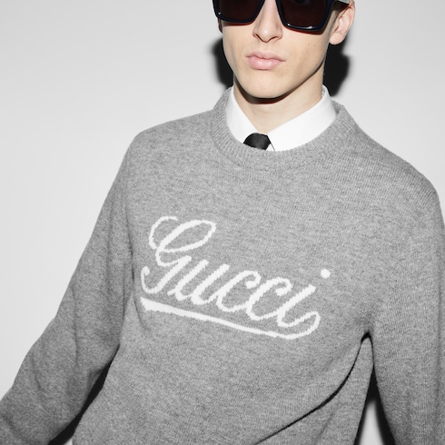 Pull en laine avec Gucci en intarsia