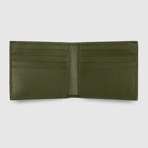 Dark green interior bi-fold wallet