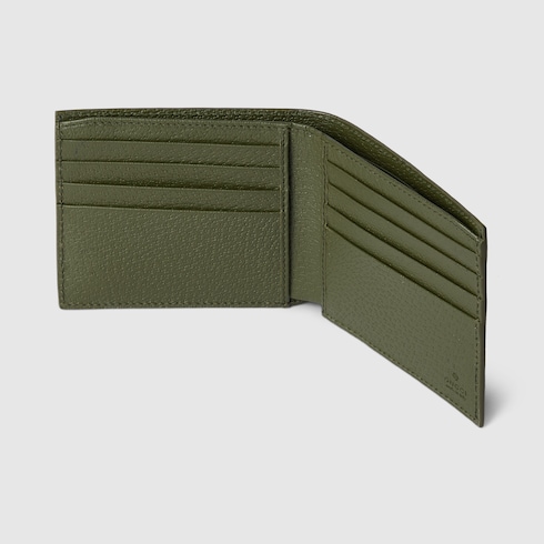 Dark green interior bi-fold wallet