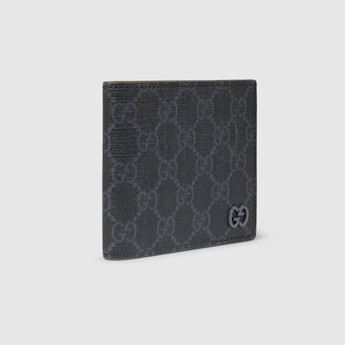 GG coin wallet with GG detail in black GG Supreme | GUCCI® GR