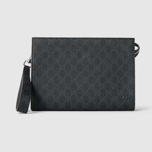 Pouch con finiture grigie misura media