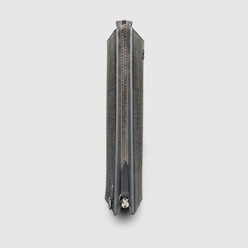 Cartera de mano con ribete gris mediano