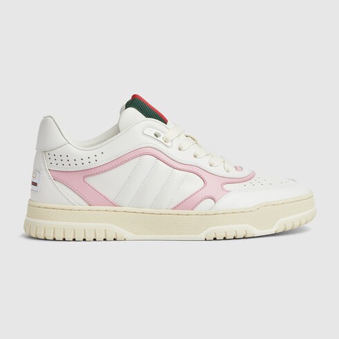 Gucci Re-Web Sneaker – White & Pink Leather Mesh