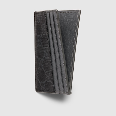 Bi-color card case with GG detail in black GG Supreme | GUCCI® US