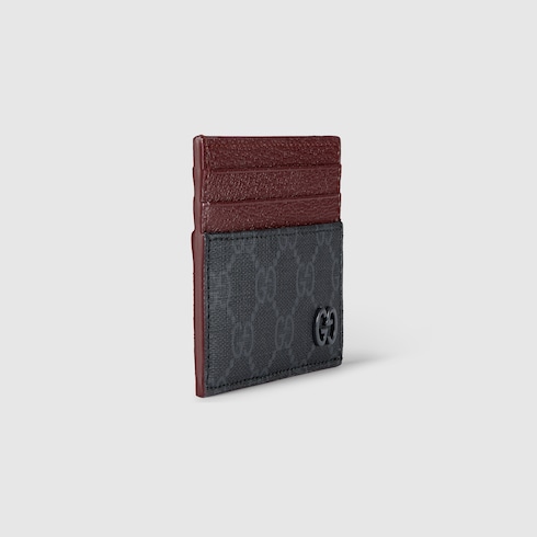 Bi-color GG card case in Black GG Canvas | GUCCI® SI