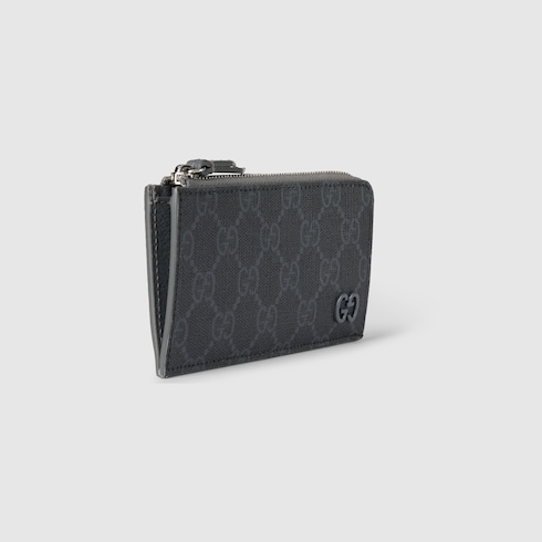 Grey trim GG zip card case