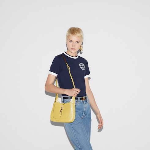 Sac à épaule Gucci Jackie en cuir d’autruche
