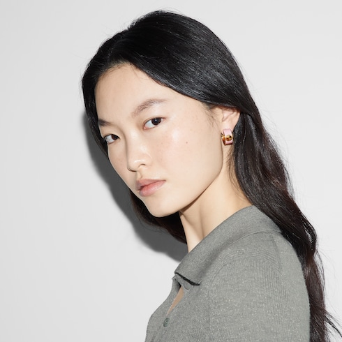 Gucci Blondie enamel hoop earrings