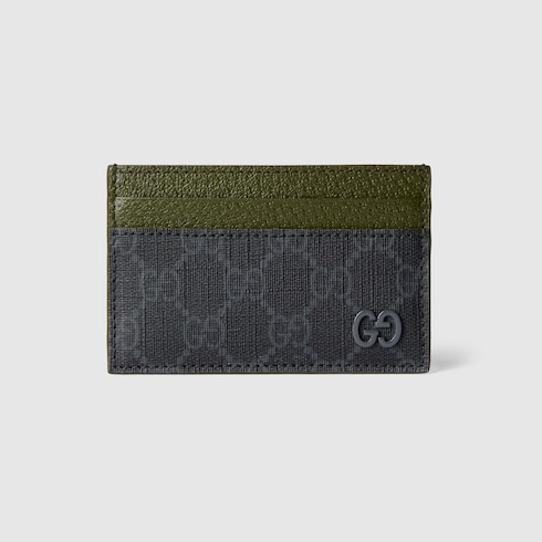 GG card case with GG detail in black GG Supreme canvas | GUCCI® Australia