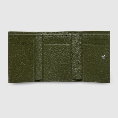 GG 三つ折りウォレット グリーン インテリア ・ブラック GGスプリーム