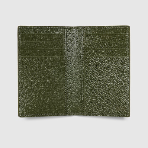 Green interior GG long card case