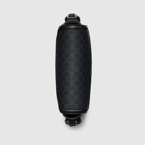 Medium GG crossbody bag with tag in black leather | GUCCI® US