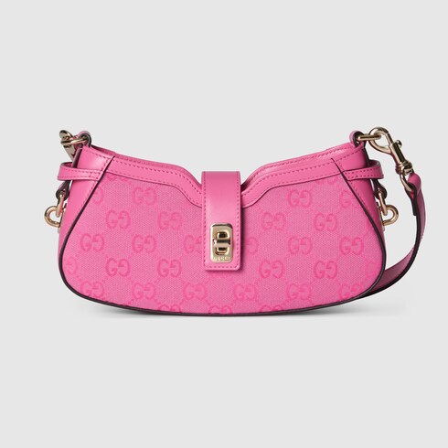 Gucci Moon Side mini shoulder bag in pink GG canvas | GUCCI® Australia