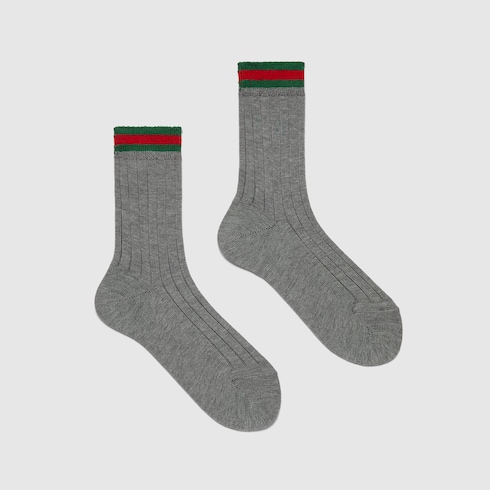 Chaussettes pour enfant en maille de coton côtelée avec bande Web