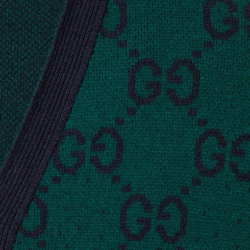 GG degradé wool jacquard cardigan in dark green | GUCCI® US