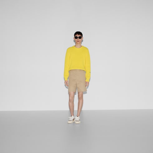 Shorts aus Baumwolltwill-Doppelgewebe mit Web