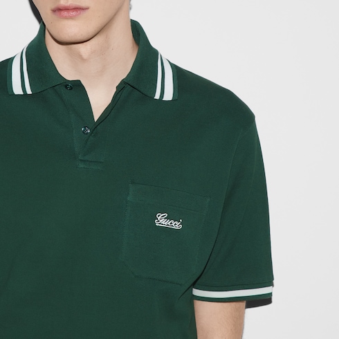 Cotton piquet polo shirt with Web