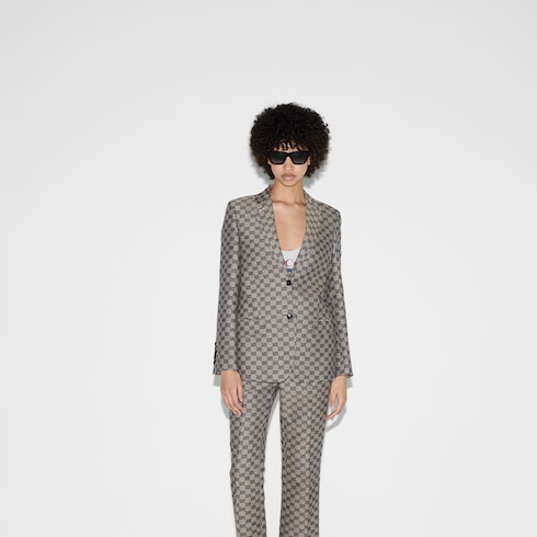 Veste en toile en mélange de lin GG