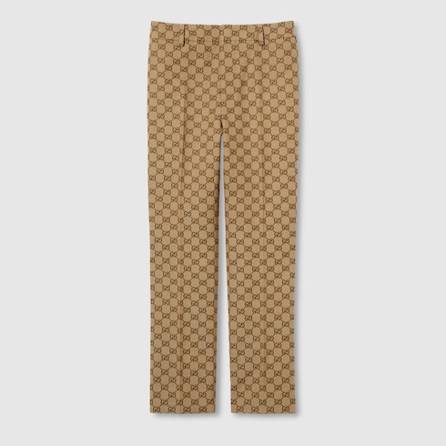 GG canvas pant in camel and ebony GUCCI Canada