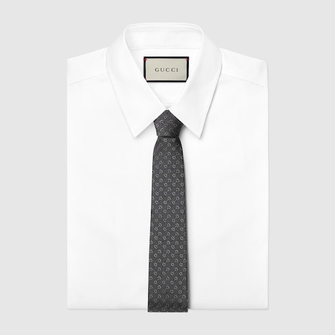 Cravatta in seta jacquard con Morsetto