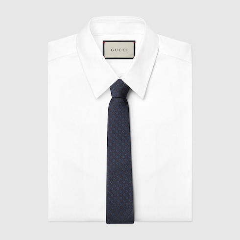 Horsebit silk jacquard tie