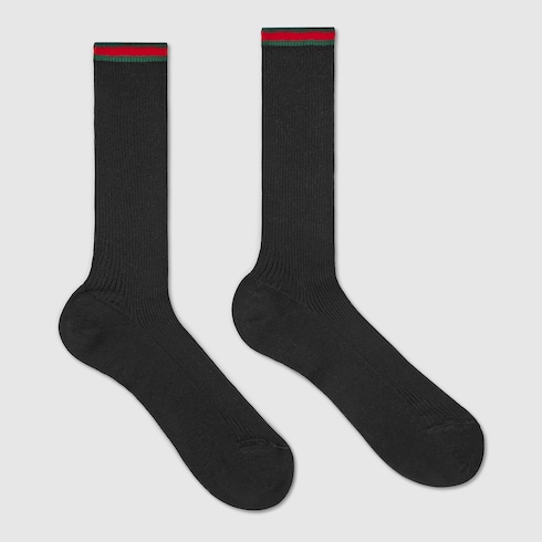 Cotton blend socks with Web Detail 2