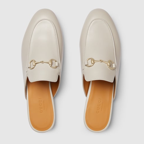 Women's Princetown slipper in White Leather | GUCCI® SI Women's Princetown slipper in White Leather | GUCCI® SI
