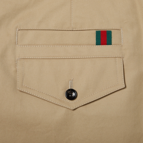 Pantaloni in doppio twill di cotone con nastro Web