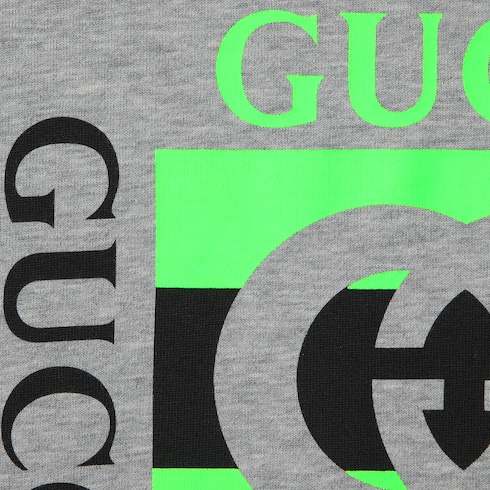 Cotton jersey T-shirt with Gucci print Detail 7