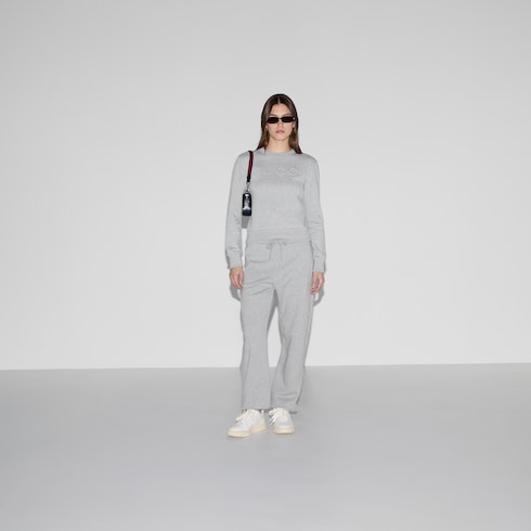 Sweat-shirt en jersey de coton embossé

