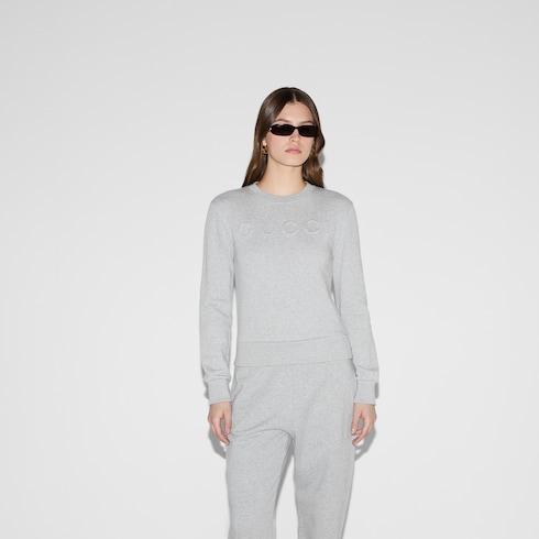 Sweatshirt aus Baumwolljersey mit Prägung
