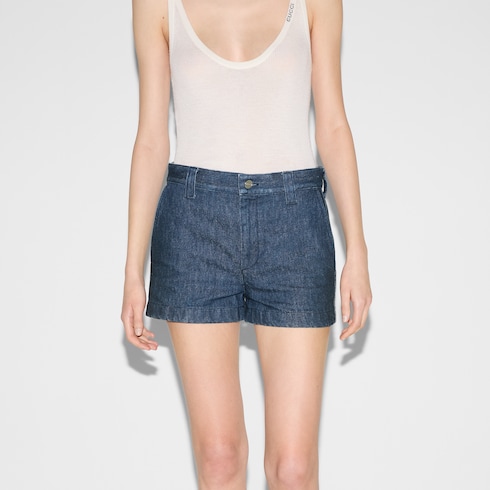 Low waist denim shorts with Horsebit Detail 3
