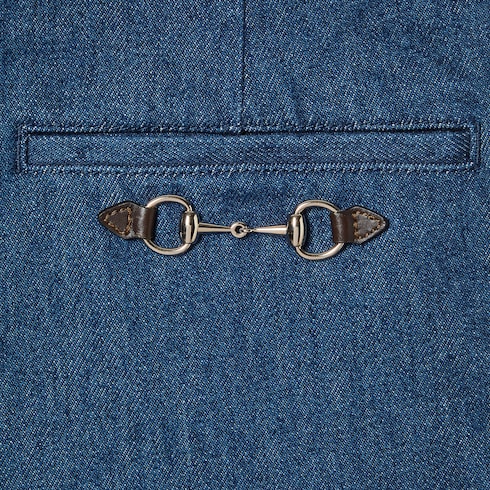 Low waist denim shorts with Horsebit Detail 7