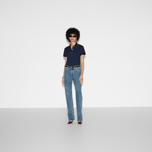 Polo in piquet di cotone stretch