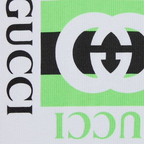 Débardeur en coton côtelé avec imprimé Gucci