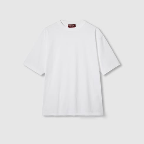 Cotton jersey T shirt with embroidery