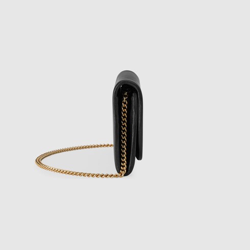 Gucci Blondie continental chain wallet in black leather Gucci Blondie continental chain wallet in black leather