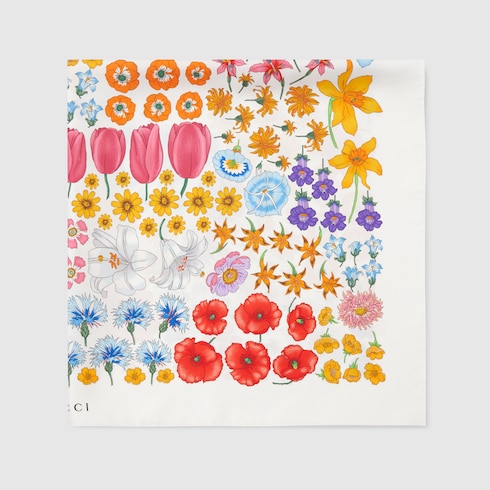 Printed silk twill carré